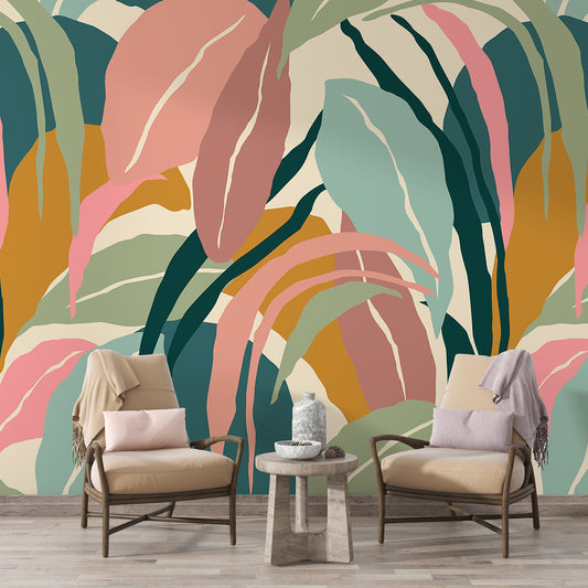 Bold Tropical Abstract Mural