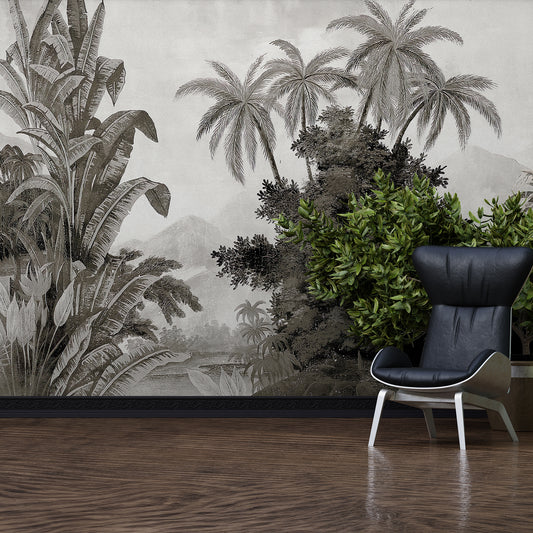 Tropical Jungle Oasis Wallpaper