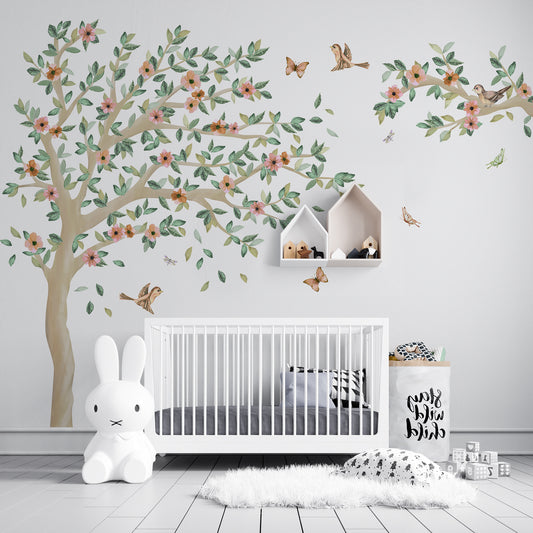 Blossoming Tree Branch Mural
