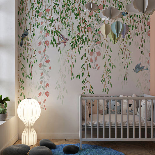 Whimsical Bird Paradise Mural
