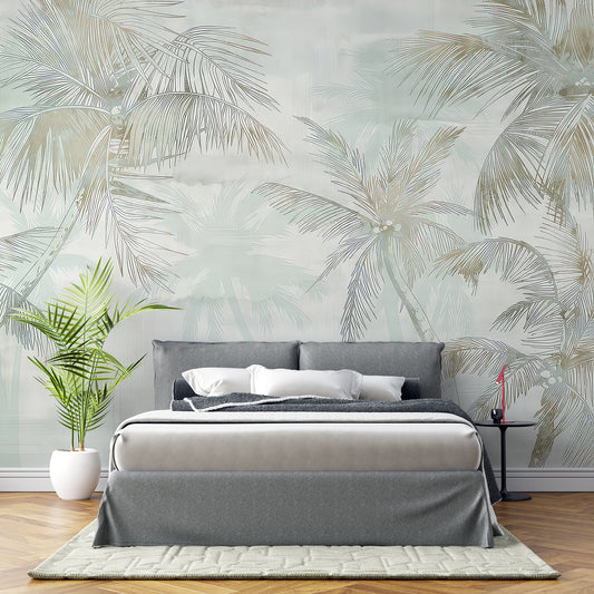 Golden Palm Fronds Wallpaper