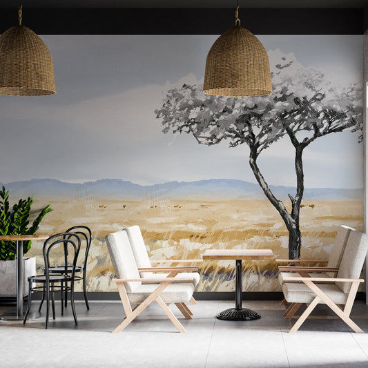 Lone Tree in the Savannah Mural