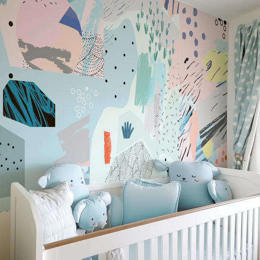Childhood Dreams Abstract Wallpaper Mural