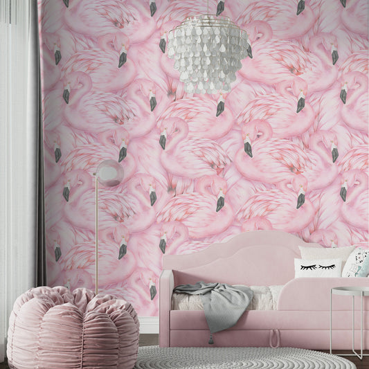 Watercolor Pink Flamingos for Bright Spaces