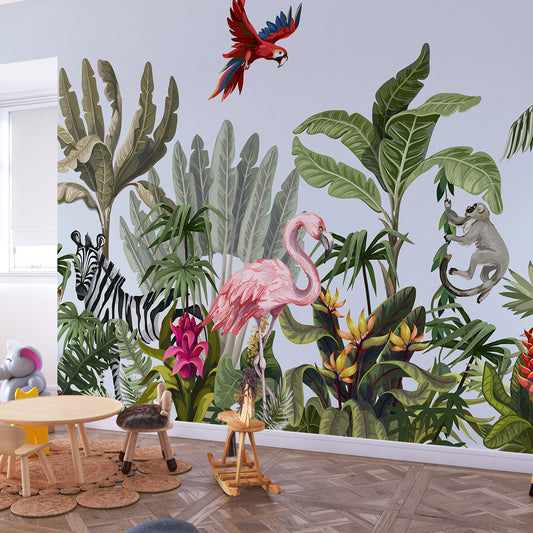 Lush Tropical Wildlife in Relief