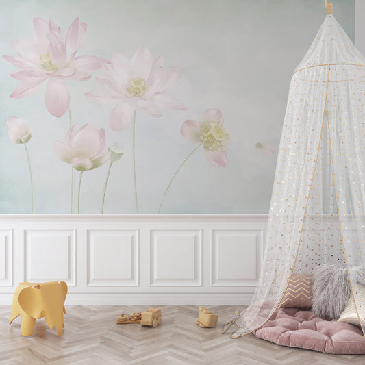 Delicate Watercolor Flowers on a Soft Background