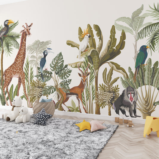 African Fauna in a Jungle Oasis