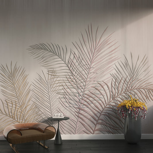 Elegant Palm Leaf Silhouette Mural