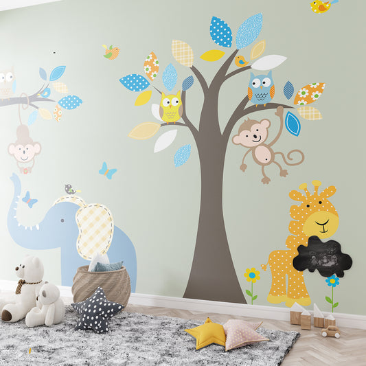 Playful Jungle Friends: A Cheerful Nursery Mural
