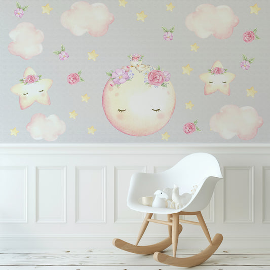 Sweet Dreams Celestial Wallpaper for Kids Room