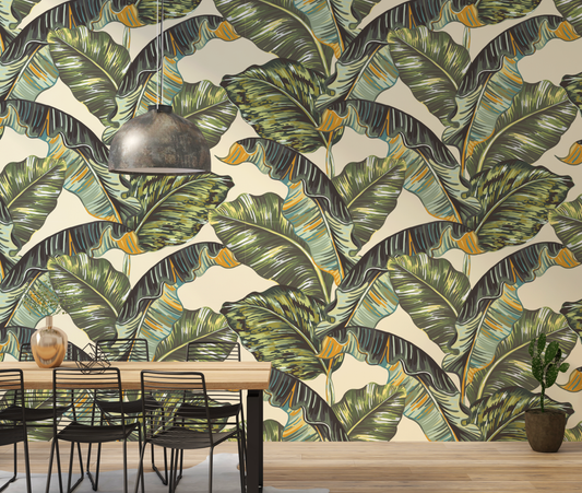 Retro Tropical Banana Leaves