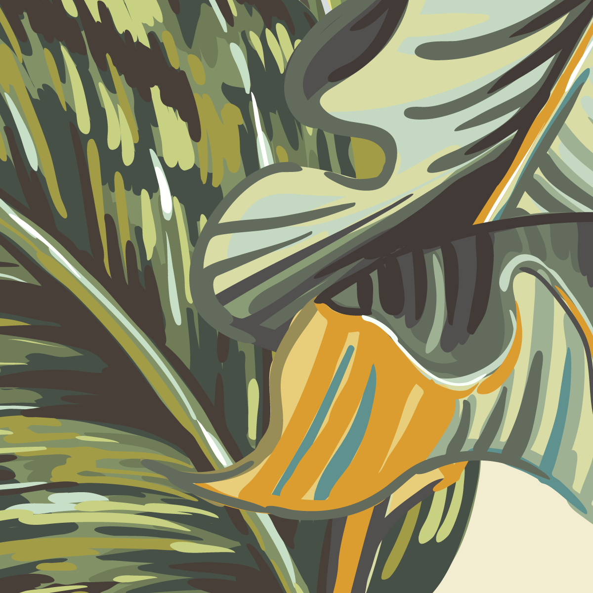 Retro Tropical Banana Leaves