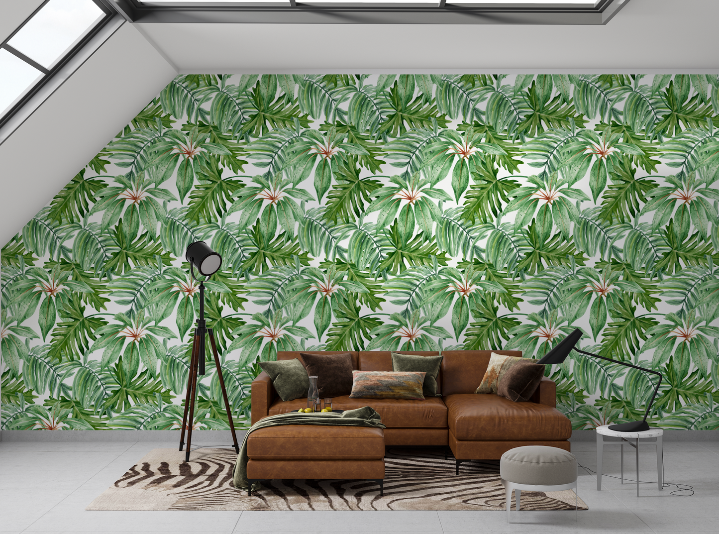 Tropical Watercolor Palm & Monstera