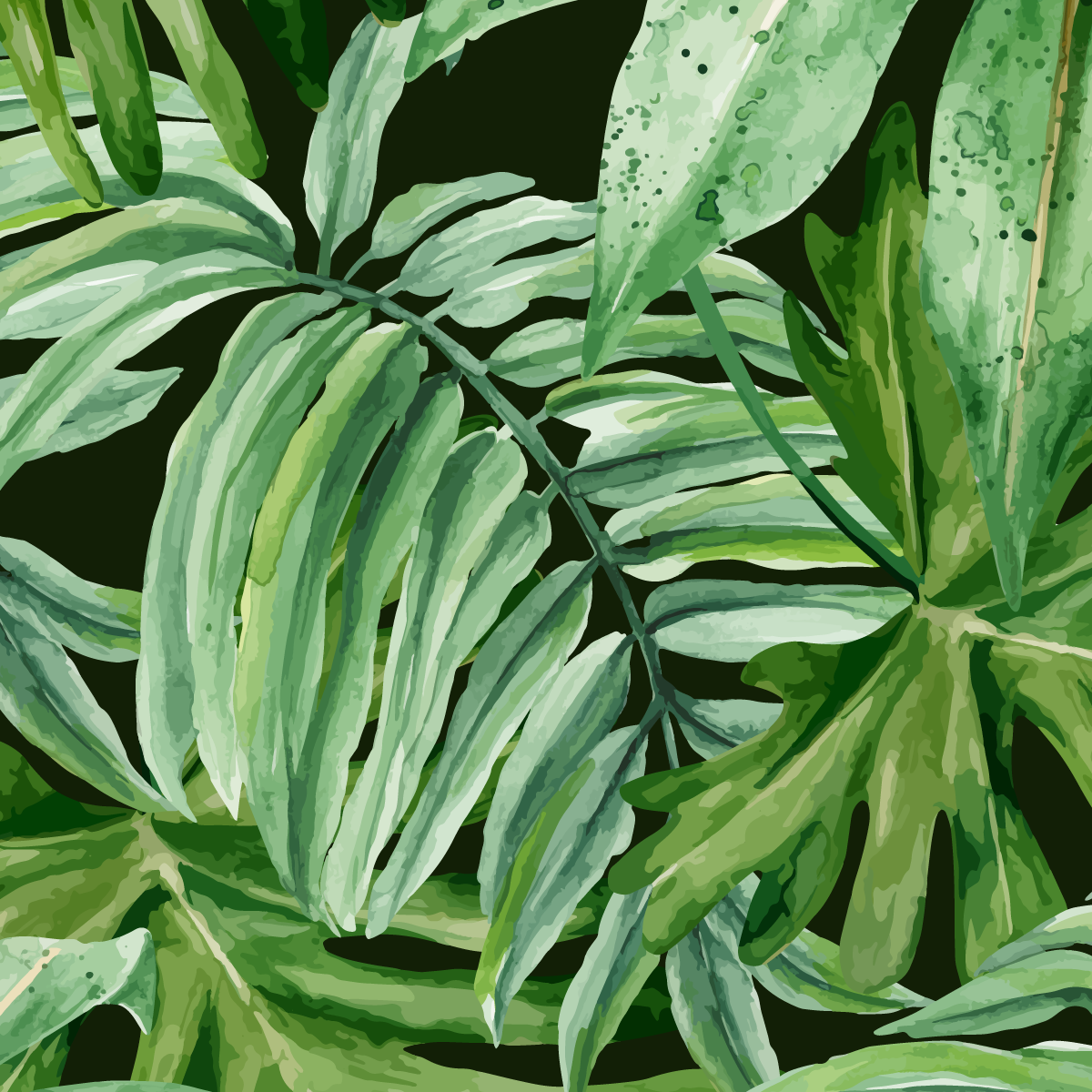 Dark Tropical Watercolor