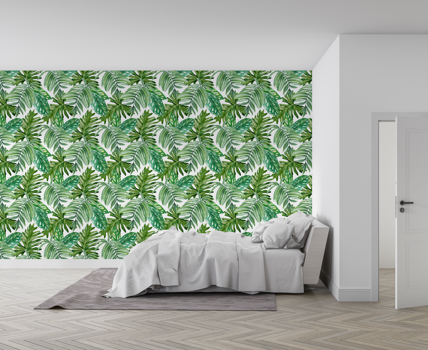 Fresh Tropical Watercolor Leaves