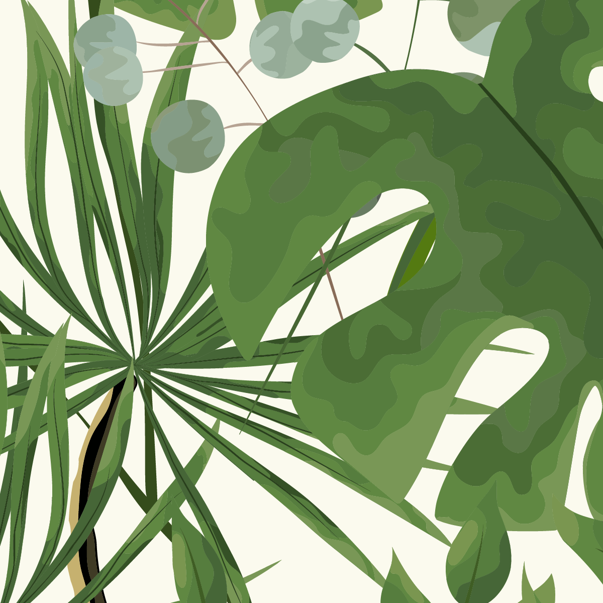 Layered Tropical Greenery