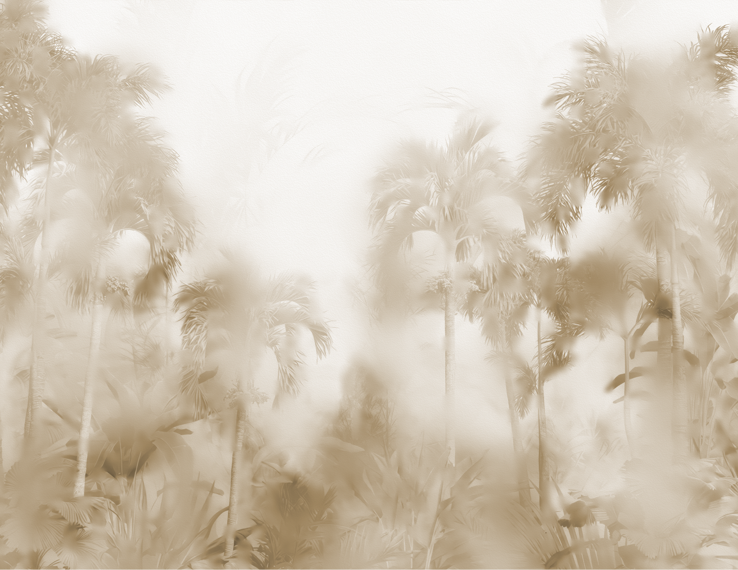 Ethereal Muted Palm Tree Mural