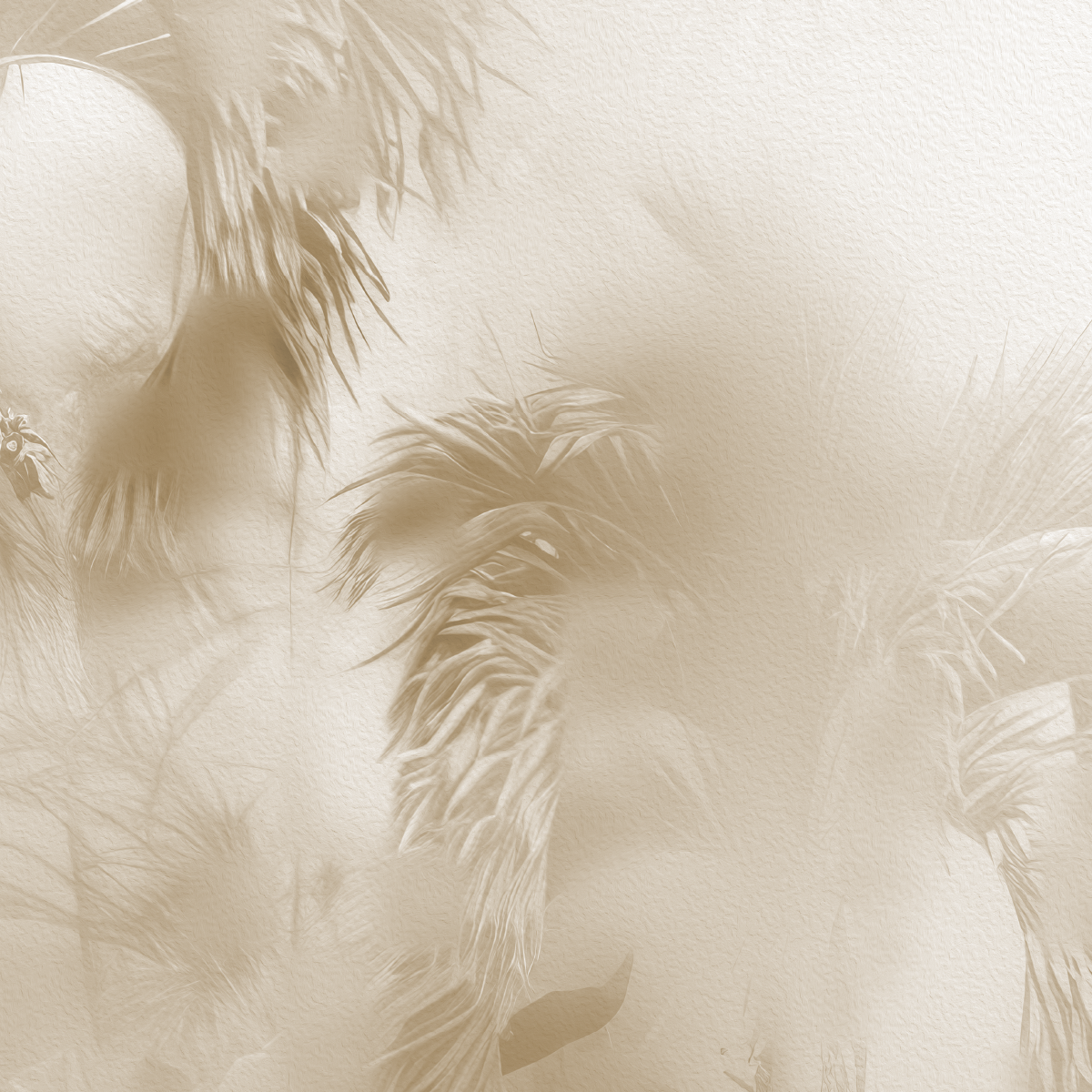 Ethereal Muted Palm Tree Mural