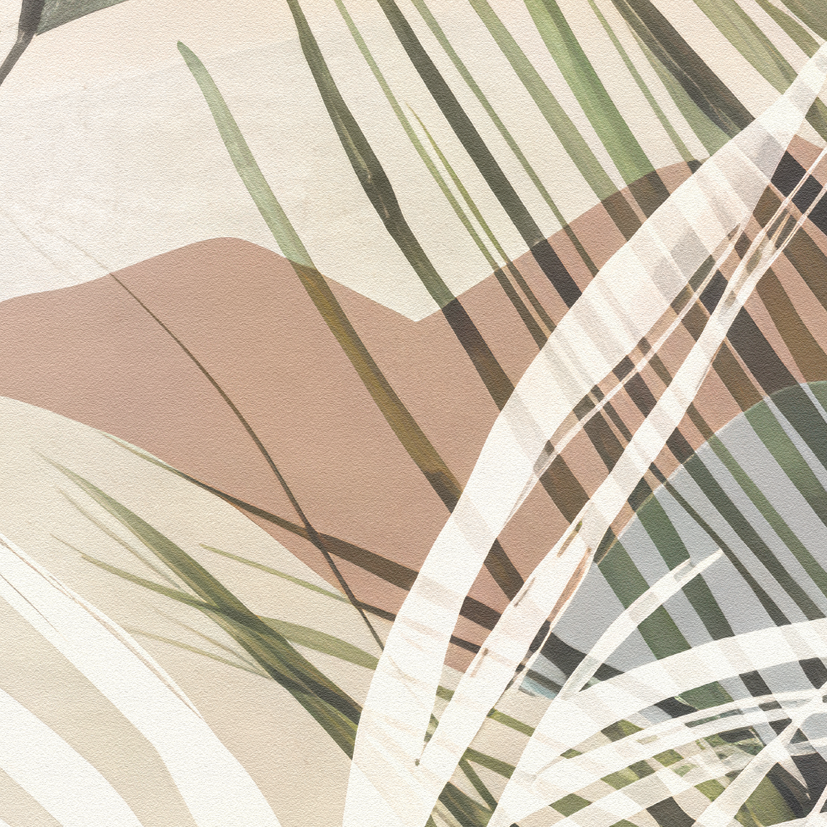 Abstract Botanical Pastel Landscape Mural