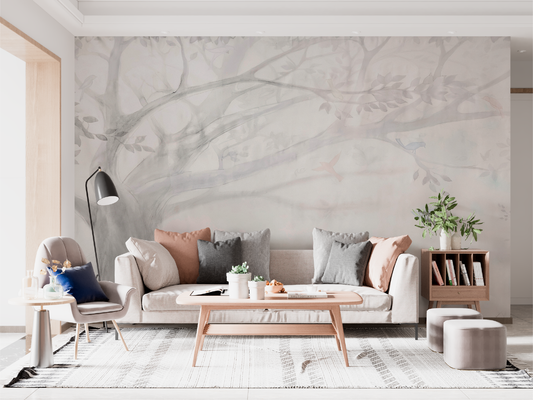 Whispering Forest Watercolor Mural