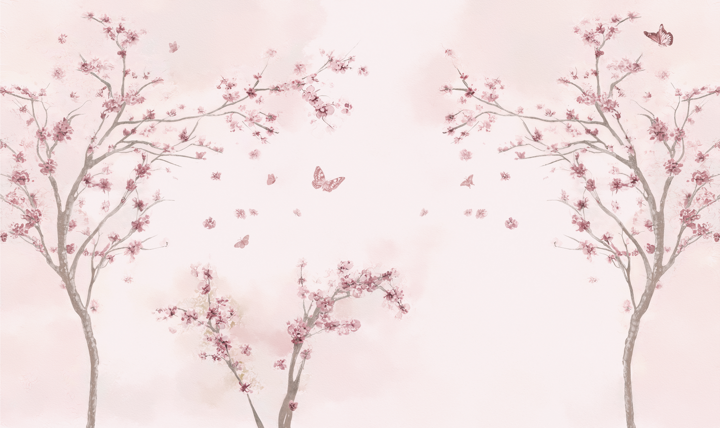 Delicate Pink Cherry Blossom Mural