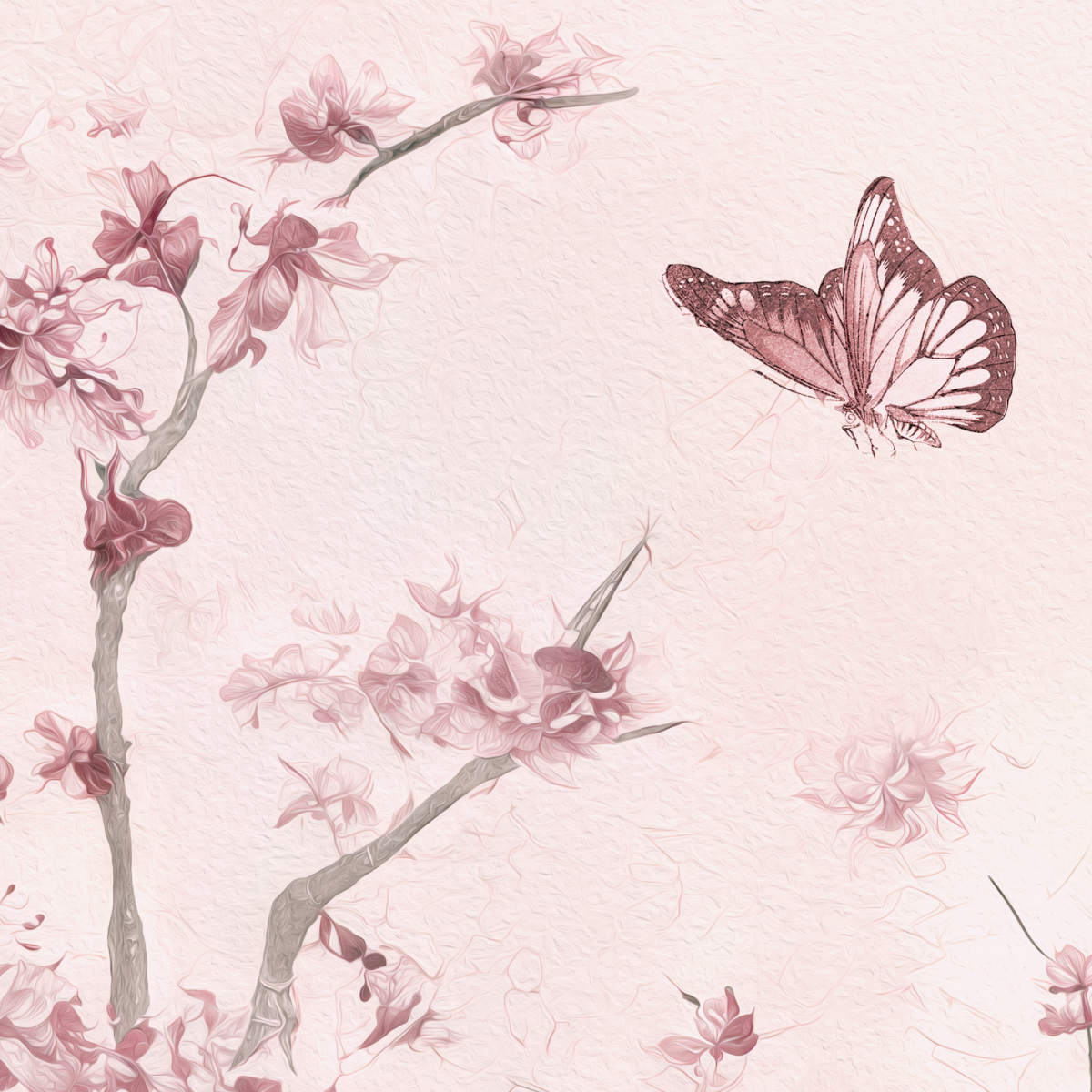 Delicate Pink Cherry Blossom Mural