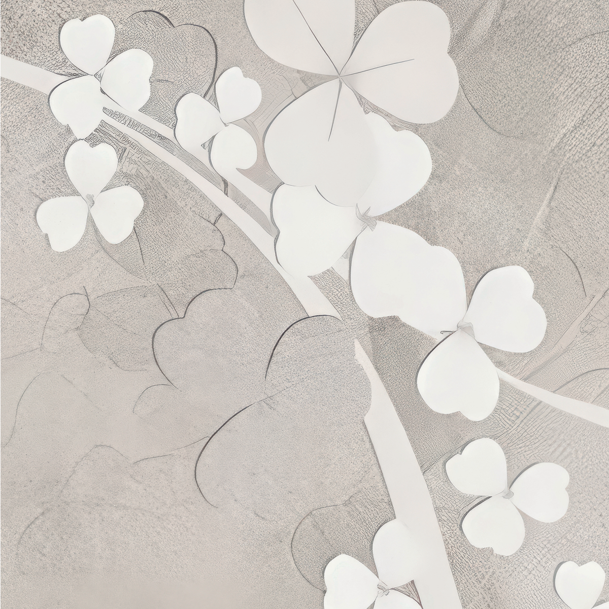 Textured Clover Blossom Wall Mural