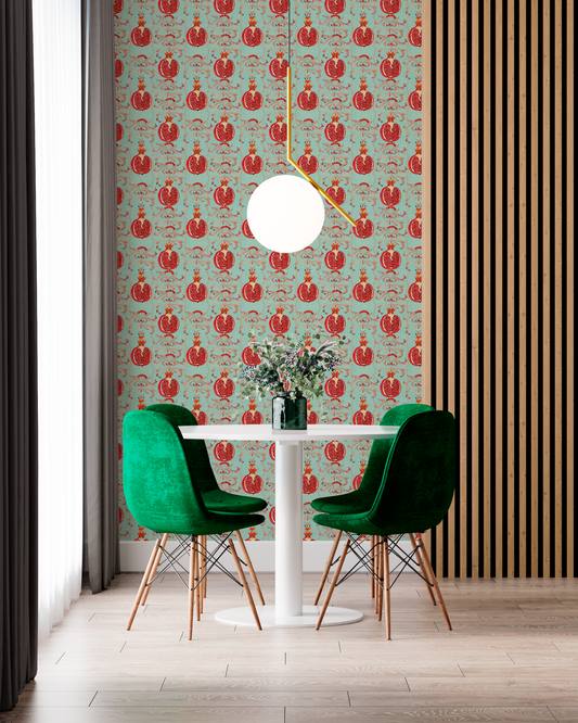 Mediterranean Pomegranate Pattern Mural
