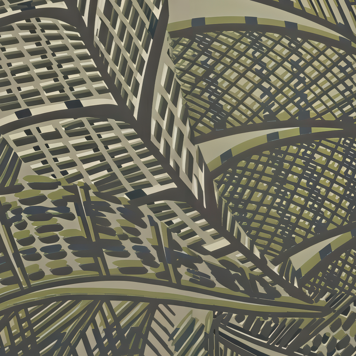 Textured Tropical Palm Fronds Mural