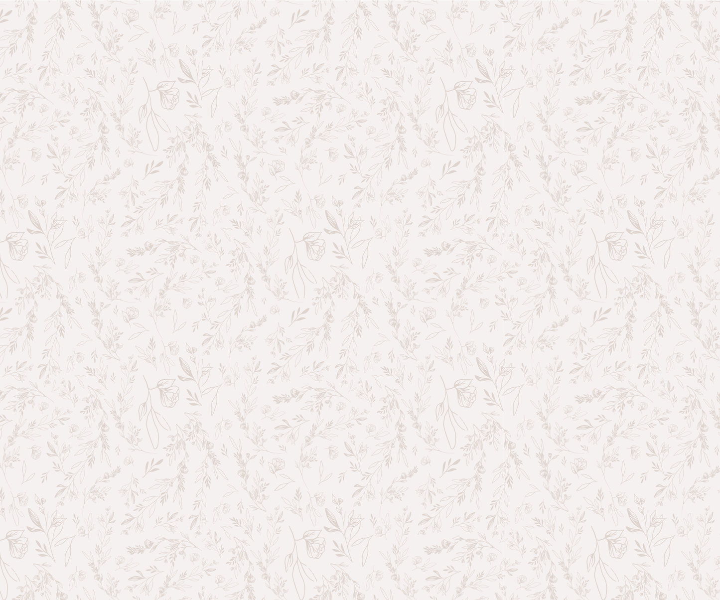 Subtle Delicate Floral Outline Mural