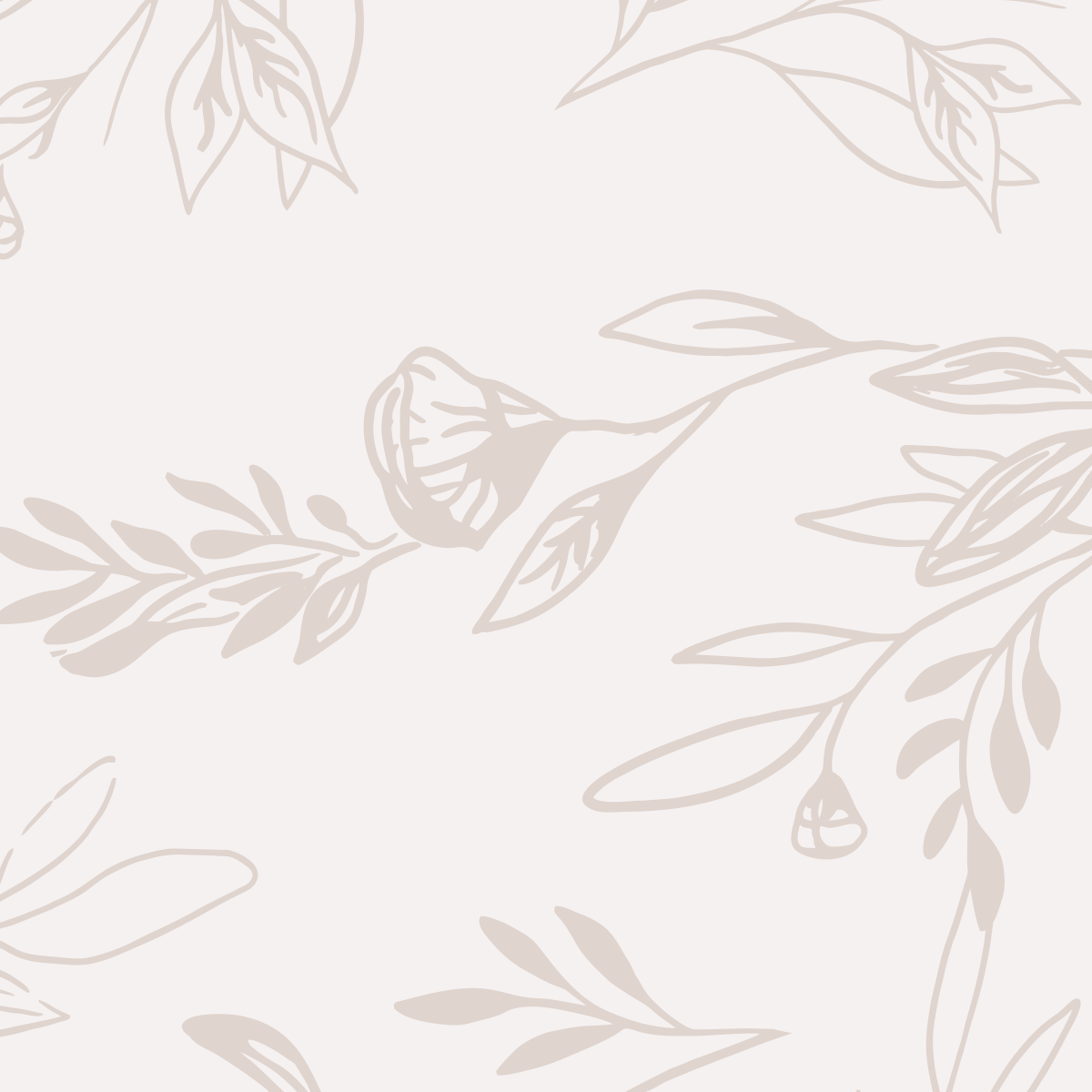 Subtle Delicate Floral Outline Mural