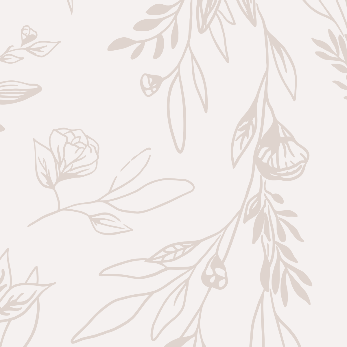 Subtle Delicate Floral Outline Mural