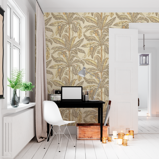 Vintage Tropical Palm Tree Mural