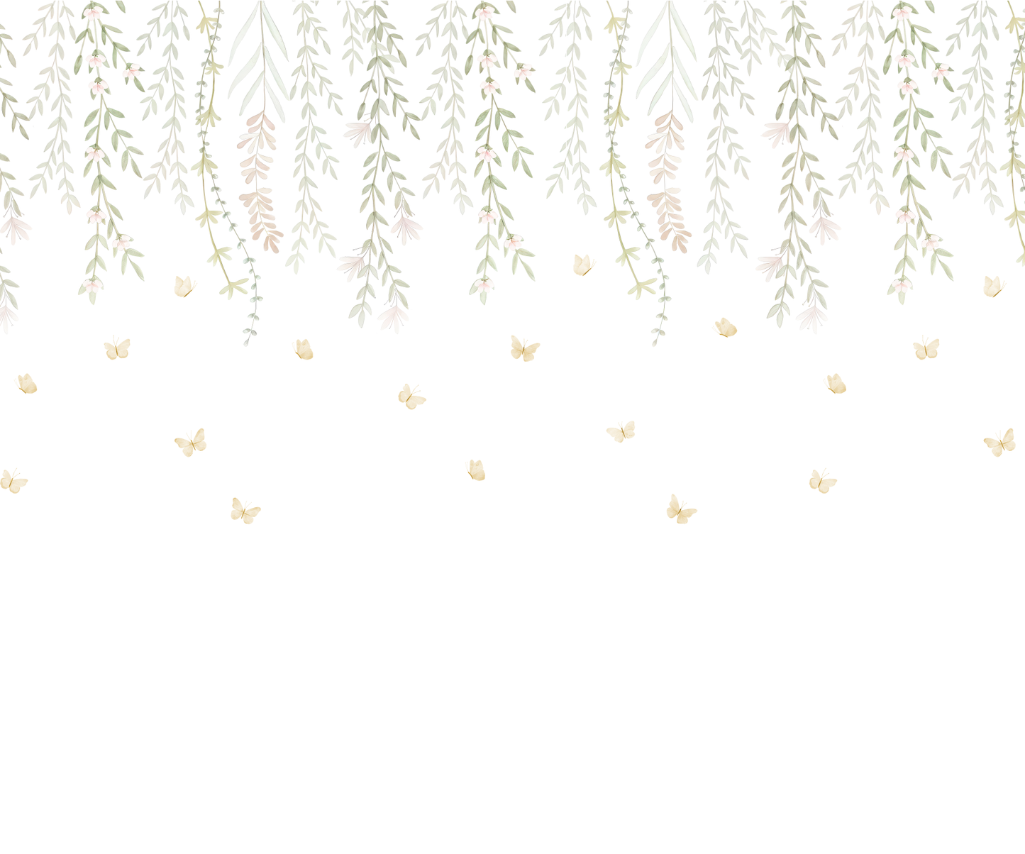 Delicate Hanging Vines & Butterfly Mural