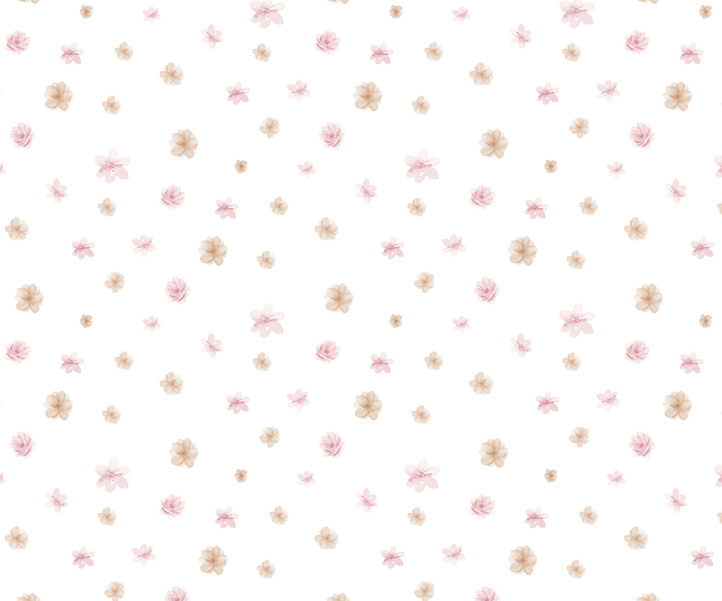 Scattered Pink & Beige Floral Mural