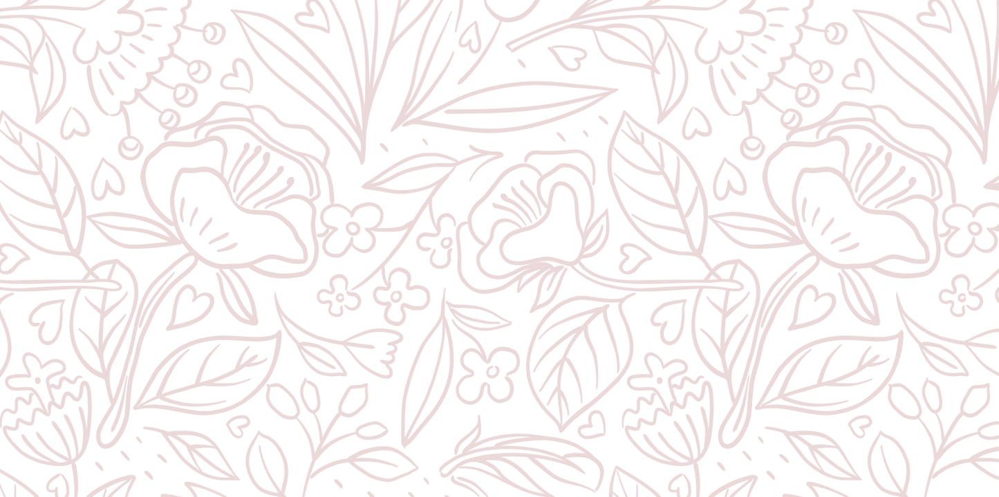 Playful Pink Floral Outline Mural