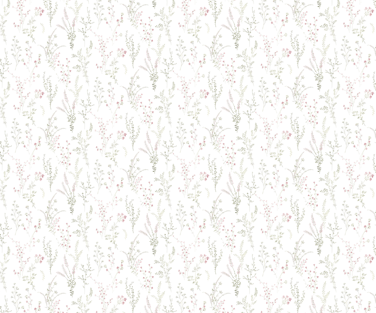 Soft Botanical Wildflower Repeat Mural