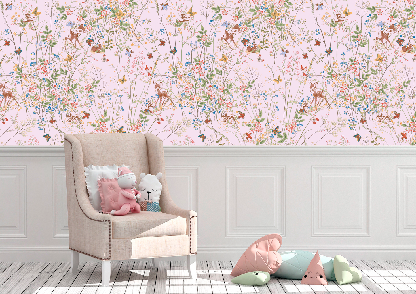 Enchanted Forest Deer & Butterfly Mural
