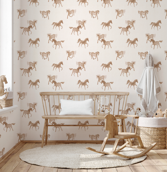 Galloping Wild Horses Pattern Mural