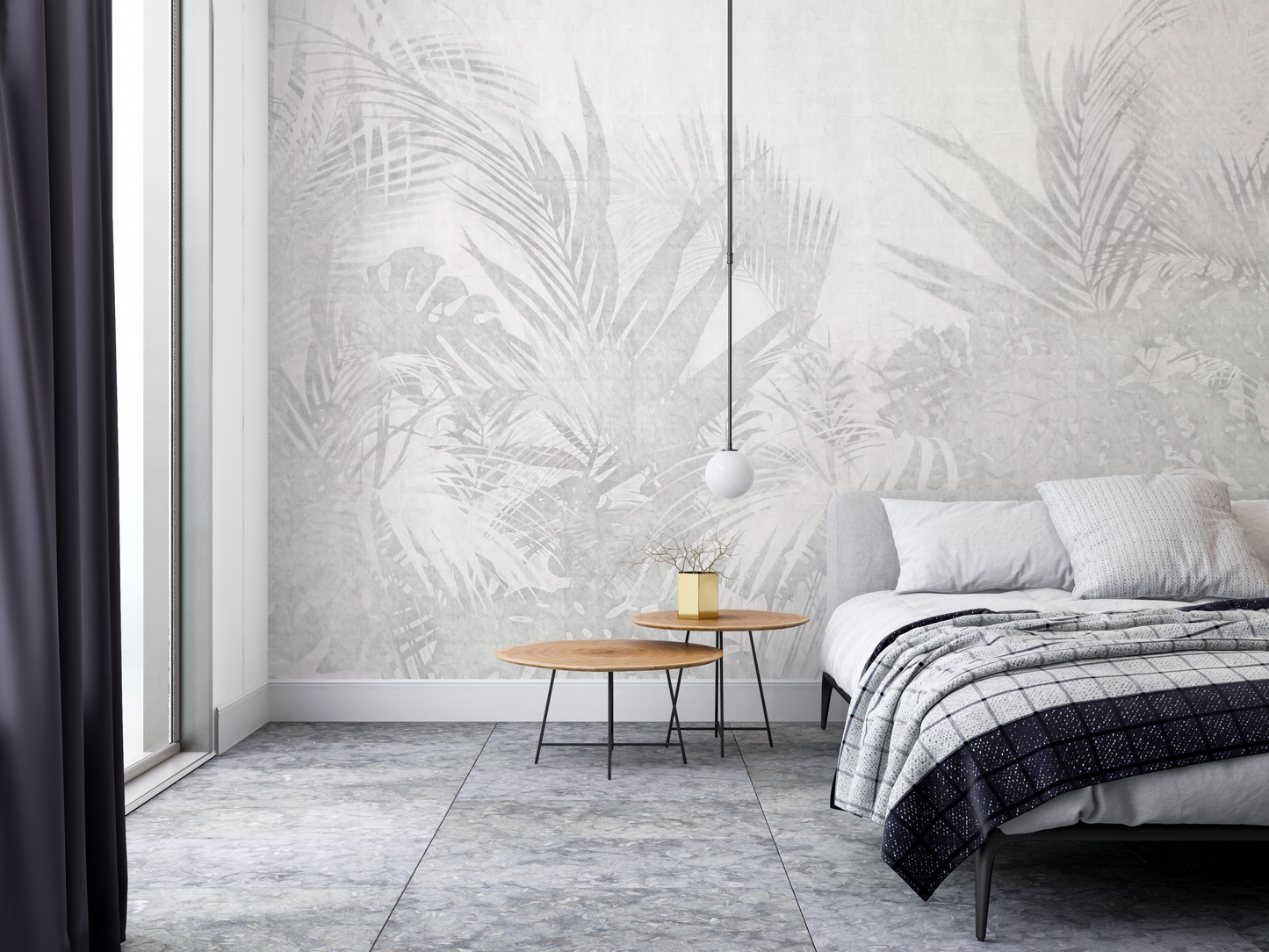 Watercolor Leaves Mural Wallpaper - Hanging Botanical Border