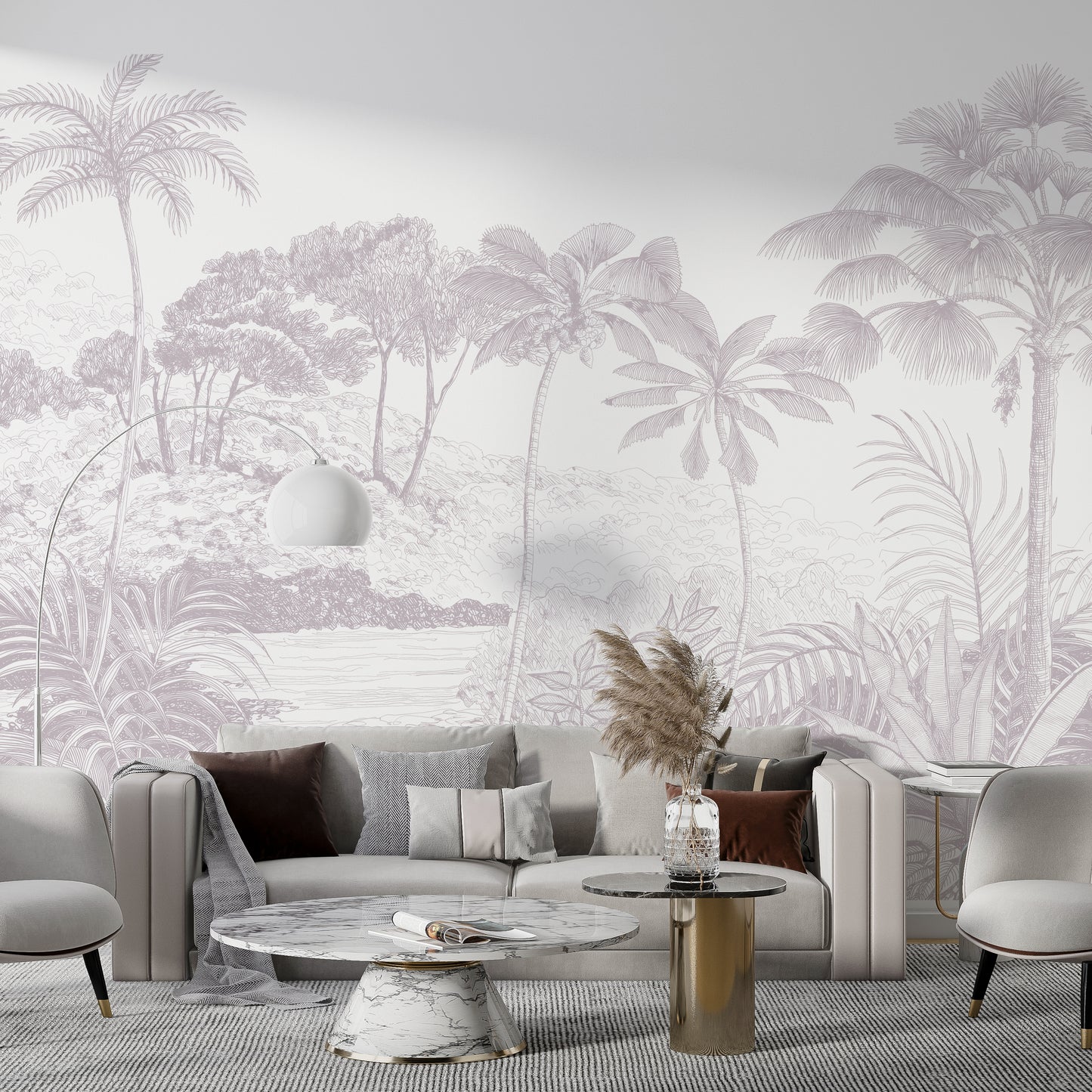 Ethereal Palms: Light Botanical Design for Tranquil Spaces
