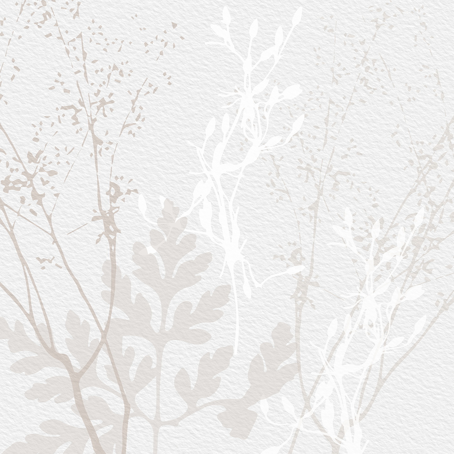 Minimalist Botanical Silhouette Mural Wallpaper - Beige Texture