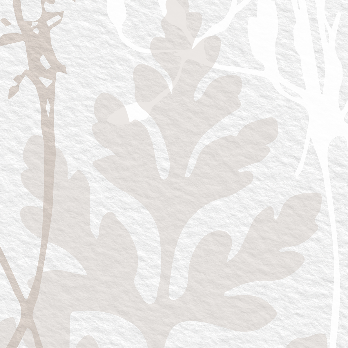 Minimalist Botanical Silhouette Mural Wallpaper - Beige Texture