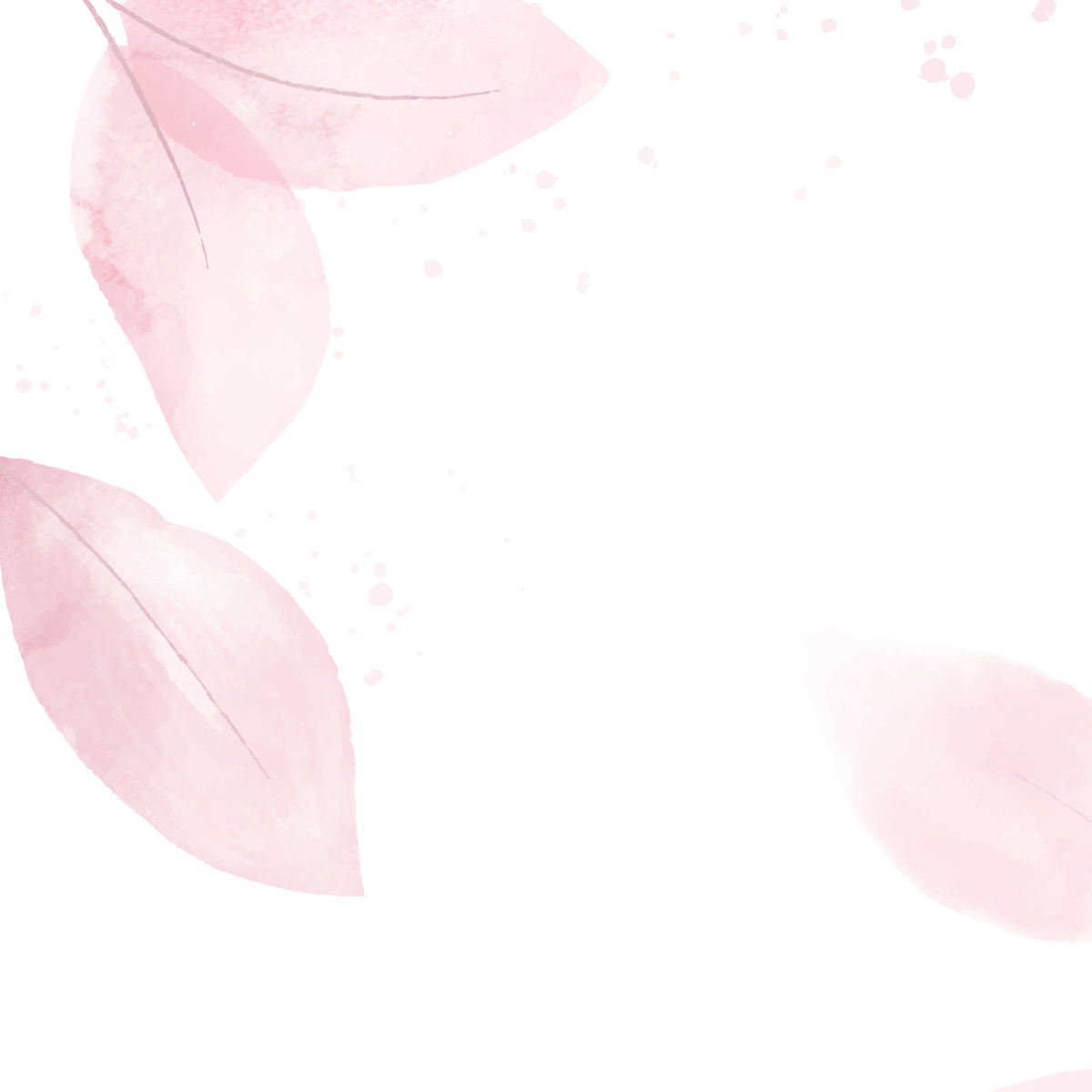 Pale Pink Watercolor Leaves Mural Wallpaper