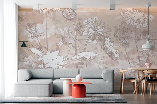 Rustic Chic Wildflower Meadow Mural