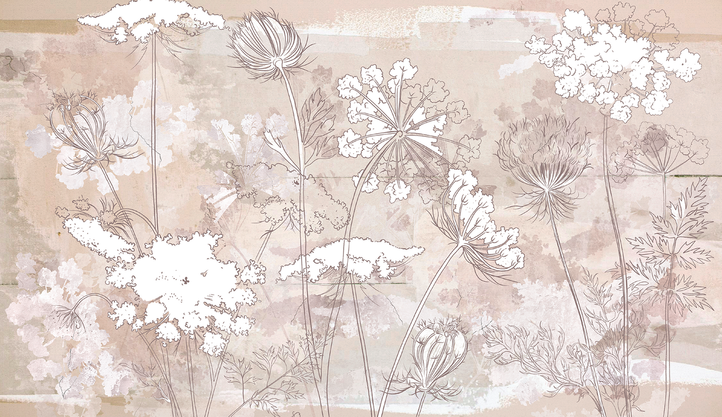 Rustic Chic Wildflower Meadow Mural
