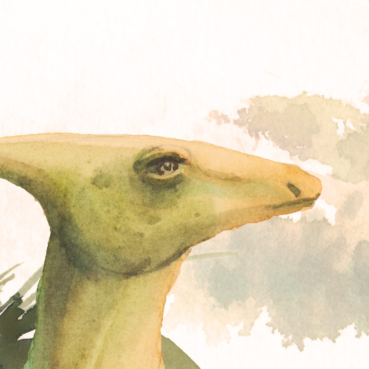 Watercolor Jurassic Dinosaur Mural Wallpaper - Kids Room