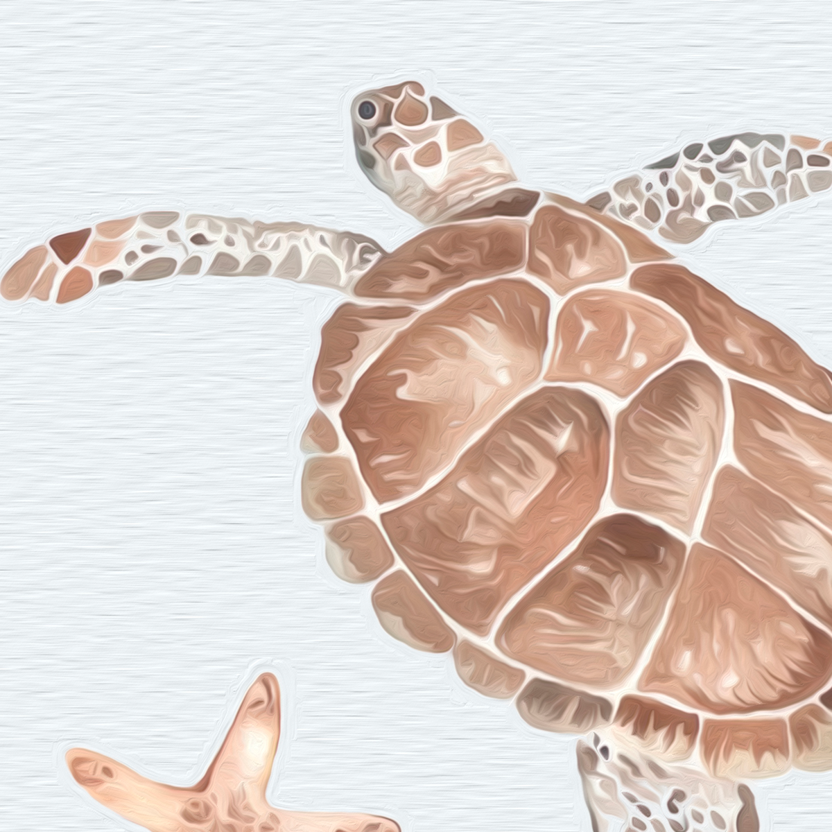 Watercolor Sea Life Mural Wallpaper - Pastel Whales and Turtles Kids