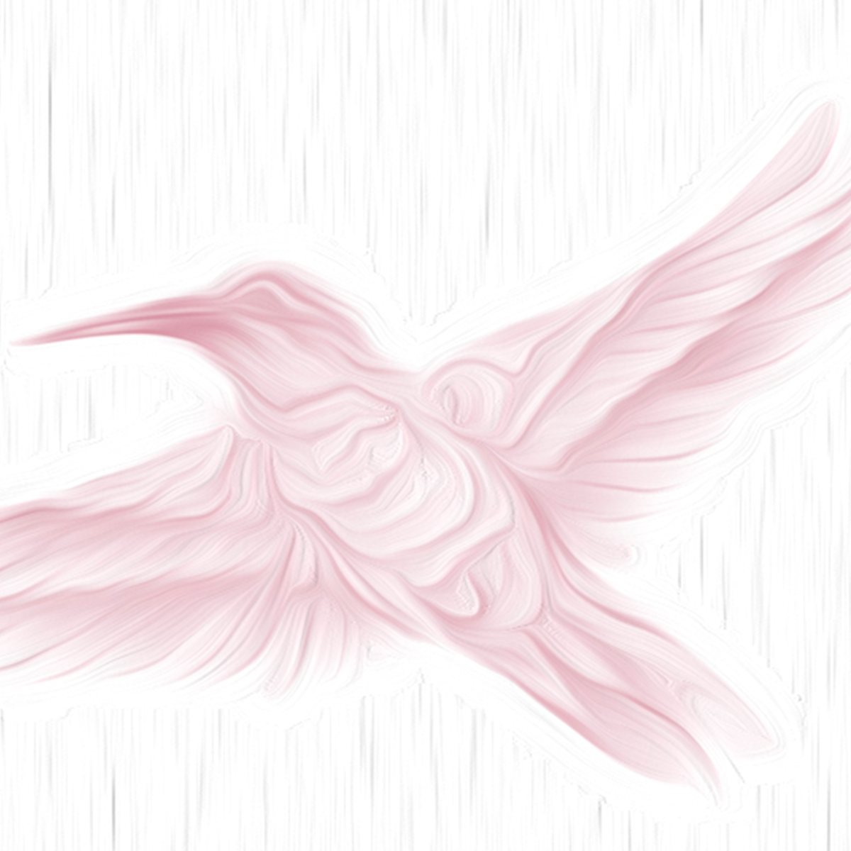 Minimalist Flying Birds Mural Wallpaper - Gray and Pastel Pink