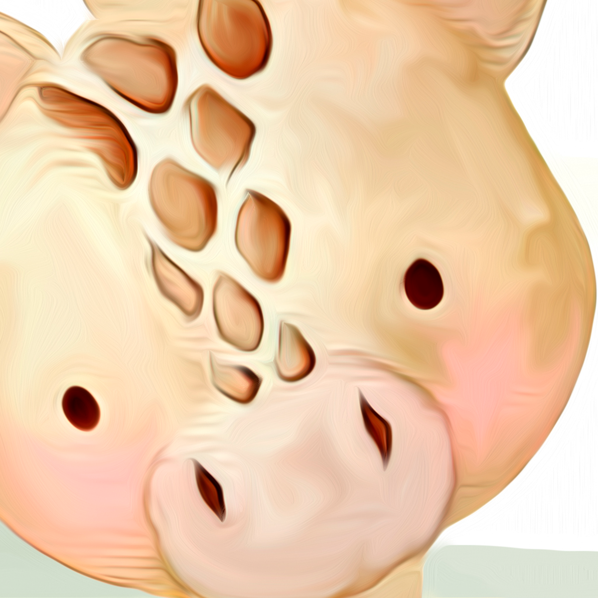 Cute Watercolor Safari Friends Mural - Giraffe & Monkey